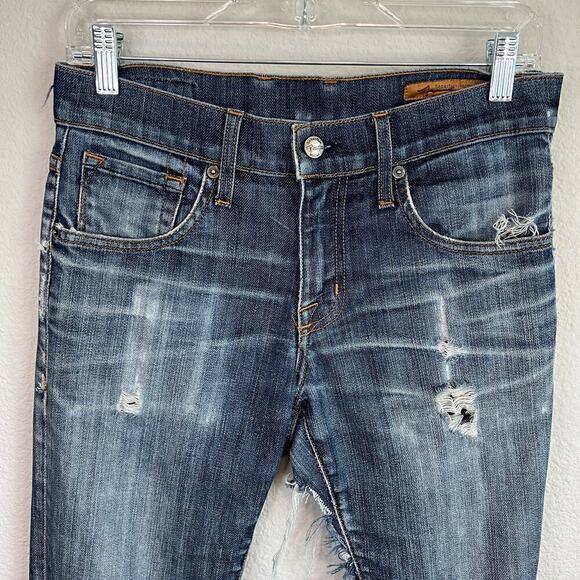 Sebastian McCall Trashed Jeans Women's 30 Straight Leg Shorts Mid Rise Unique - Picture 2 of 8